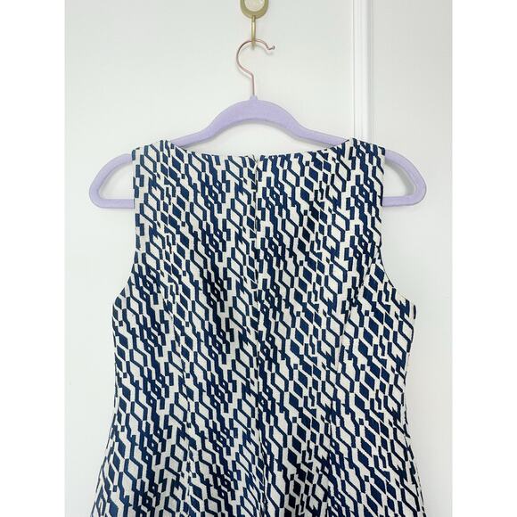 Anthropologie Beaded Blue and White Maison Souers Dress Size 4 Petite - Picture 7 of 11